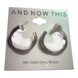 And Now This Two Tone Hoop Earrings Gold Silver Plated